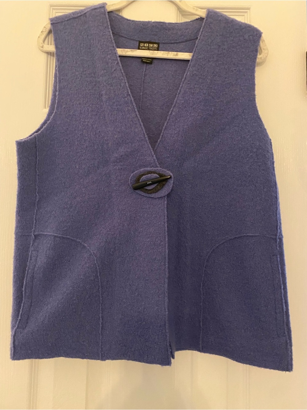 Nomadic Traders NTCO Vintage Medium Wool Periwinkle Vest Artsy Lagenlook Witchy